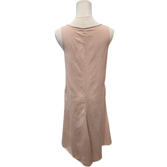 Anthropologie Maeve Blush Pink Drop Waist Hi Lo Classic Sleeveless Dress Small - Picture 6 of 12
